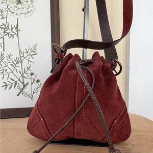 Maroon Coach Bucket Bag